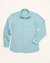 Cardiff Spread Collar in Midweight Oxford Iceberg Green