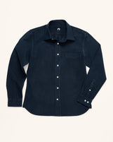 Cardiff Spread Collar in Midweight Oxford Navy