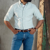 Cardiff Classic Oxford Shirt Sea Moss Brushed Oxford