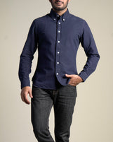 Cardiff Classic Oxford Shirt Navy Oxford