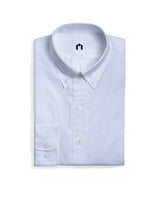 Hudson Button Down in Cotton Herringbone Ivory Herringbone