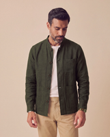 Kachch Nehru Jacket Vetiver Linen