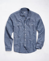 Reno Spread Collar in Indian Chambray Midnight Navy