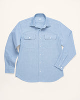 Reno Spread Collar in Midweight Oxford Vintage Blue