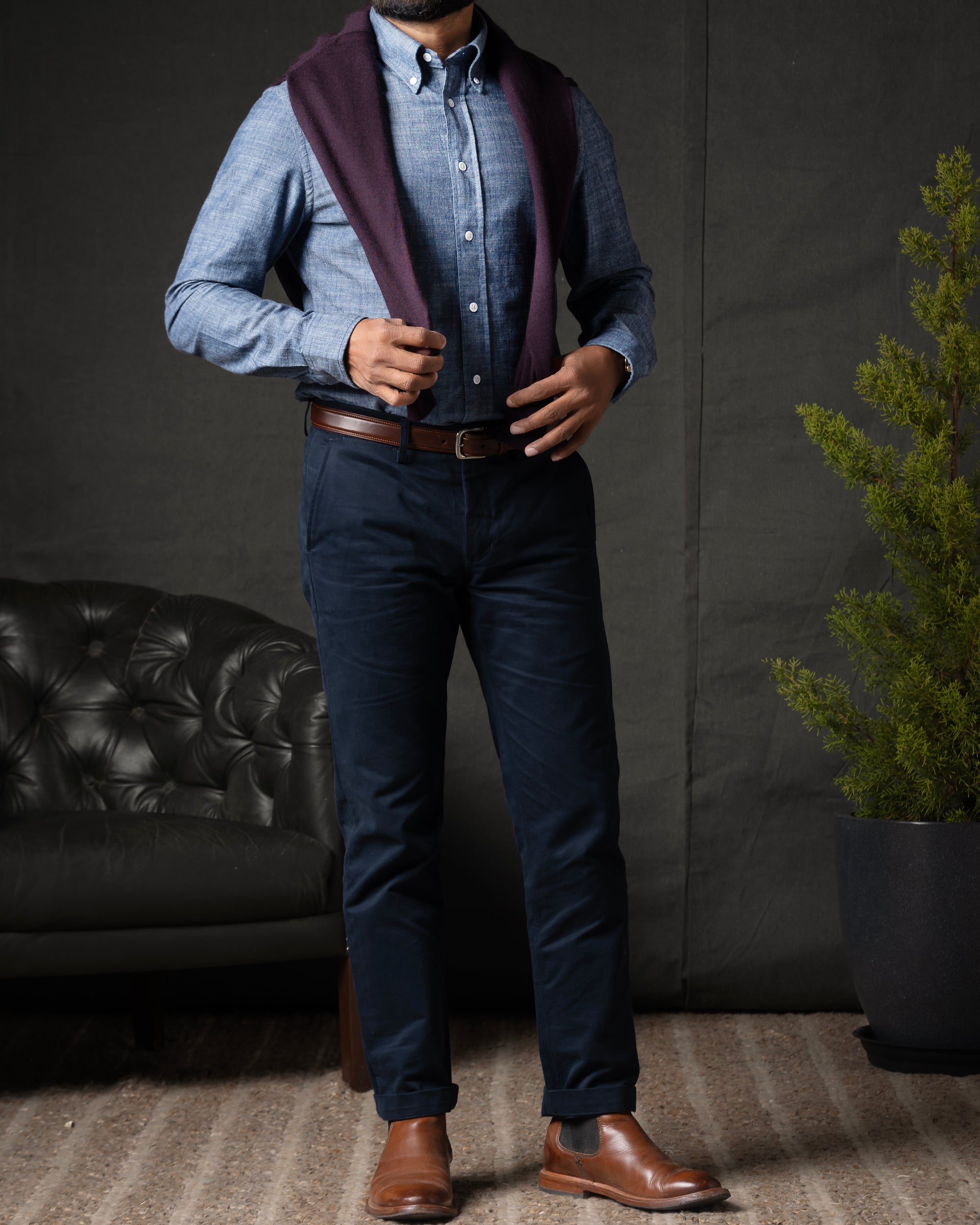 Hudson in Indian Chambray