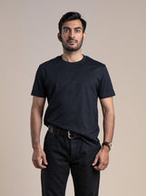 Vienna in Midweight Cotton Jersey Crew Black