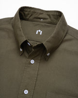 Cardiff Button Down in Brushed Oxford Agave