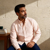 Cardiff Classic Oxford Shirt Coral Whisper Garment Dyed Oxford
