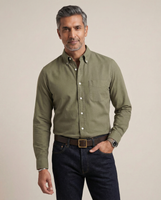 Cardiff Classic Oxford Shirt Drab Olive Garment Dyed Oxford