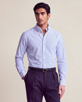 Cardiff Classic Oxford Shirt Bengal Sky Striped Oxford