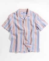 Havana in Striped Linen Coral Blue