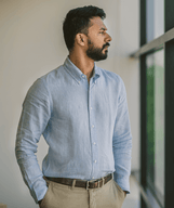 Corfu Essential Linen Shirt Summer Sky Linen