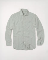 Corfu Spread Collar in Garment-Dyed Linen-Cotton Mint Cream