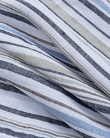 Corfu Spread Collar in Striped Linen Portofino Stripe