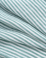 Corfu Spread Collar in Striped Linen Spearmint Stripe