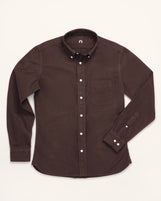 Cardiff Button Down in Garment Dyed Oxford Dark Fudge
