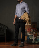 Hudson Button Down in Japanese Chambray Cirrus