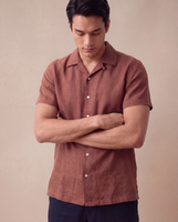 Corfu Essential Linen Shirt Rust Linen