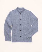Kachch Nehru Jacket Sky Wash Linen