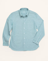Cardiff Button Down in Midweight Oxford Iceberg Green