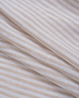 Malabar Band Collar Shirt Biscuit Stripe Linen