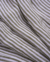 Malabar Band Collar Shirt Newsprint Stripe Linen