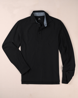 Oslo Self Collar in Pique Cotton Black