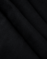 Oslo Ribbed Collar in Pique Cotton Black