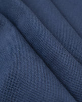 Oslo Ribbed Collar in Pique Cotton Navy