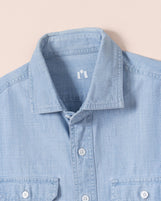 Reno Fatigue Shirt Dusty Blue Cotton Chambray