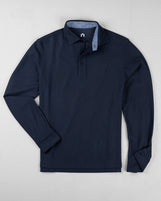 Oslo Self Collar in Pique Cotton Navy