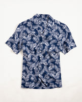 Corfu in Printed Midweight Linen Cotton Island Navy