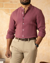 Corfu in Garment Dyed Linen Zinfandel