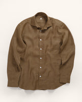Corfu in Garment Dyed Linen Martini Olive