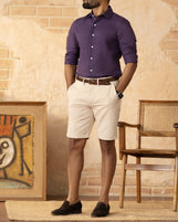 Corfu in Garment Dyed Linen Amethyst Sky
